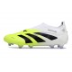 adidas Predator 25 Elite Senza Lacci FG Bianco Nero Limone Lucido