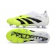 adidas Predator 25 Elite Senza Lacci FG Bianco Nero Limone Lucido