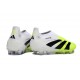 adidas Predator 25 Elite Senza Lacci FG Bianco Nero Limone Lucido