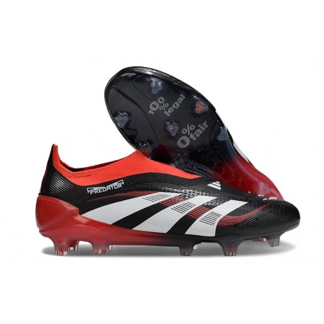 adidas Predator 25 Elite Senza Lacci FG X MOMENTS Nero Bianco Rosso Vivido