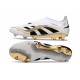 adidas Predator 25 Elite Senza Lacci FG Ftwr Bianco Nero Oro Met