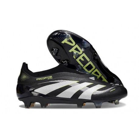 adidas Predator 25 Elite Senza Lacci FG Nero Bianco