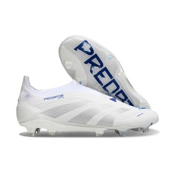 adidas Predator 25 Elite Senza Lacci FG Bianco Grigio Blu