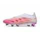 adidas Predator 25 Elite Senza Lacci FG Rosa Bianco