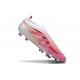 adidas Predator 25 Elite Senza Lacci FG Rosa Bianco