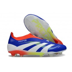 adidas Predator 25 Elite Senza Lacci FG Blu Lucido Ftwr Bianco Rosso Solare