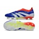 adidas Predator 25 Elite Senza Lacci FG Blu Lucido Ftwr Bianco Rosso Solare