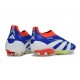 adidas Predator 25 Elite Senza Lacci FG Blu Lucido Ftwr Bianco Rosso Solare