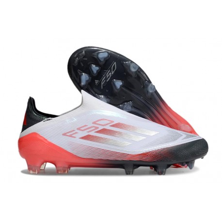 adidas F50 Elite Laceless FG Scarpe Bianco Nero Rosso