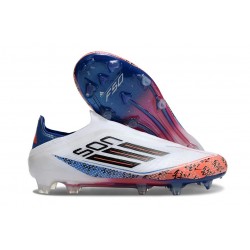adidas F50 Elite Laceless Son Fg Bianco Nero Rosso Acceso