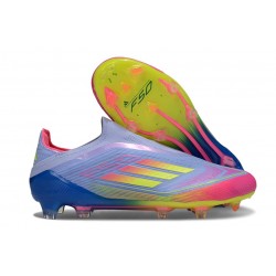 adidas F50 Elite Laceless FG Scarpe Blu Fusion Limone Lucido Rosa Lucido