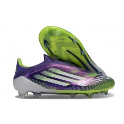 adidas F50 Elite Laceless FG Viola Rush Ftwr Bianco Limone Lucido