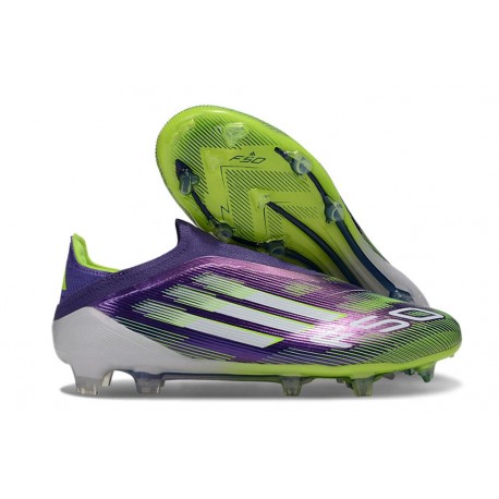 adidas F50 Elite Laceless FG Viola Rush Ftwr Bianco Limone Lucido
