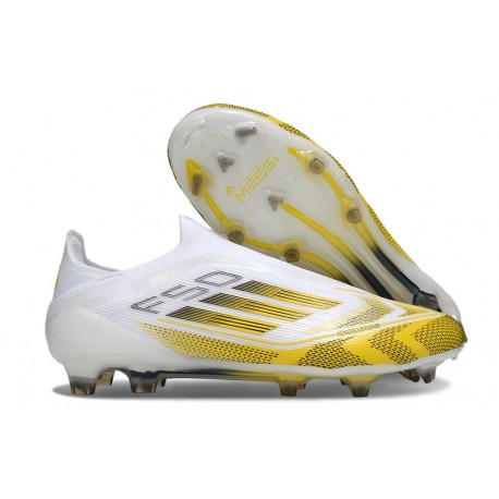 adidas F50 Elite Laceless FG Scarpe Bianco Giallo