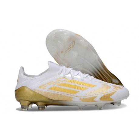 Scarpa Calcio Adidas F50 Elite Fg Uomo Bianco Oro Met