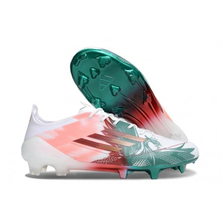 Scarpa Calcio Adidas F50 Elite Fg Uomo Bianco Rosa Rosso Verde