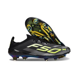 Scarpa adidas F50+ FG Nero Core Ferro Metallizzato Limone Lucido