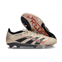 adidas Predator 2025 Elite FG Platin Met Nero Aurora Rosso