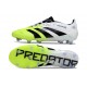 adidas Predator 2025 Elite FG Ftwr Bianco Nero Core Limone Lucido