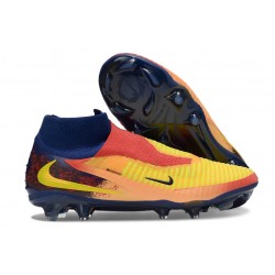 Scarpe Nike Phantom 6 Elite High Cut FG X Haaland Arancione Laser Lemon Venom Blu Void