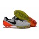 Nike 2016 Scarpette Calcetto Tiempo Legend 6 FG Pelle di Canguro ACC Bianco Nero Arancio