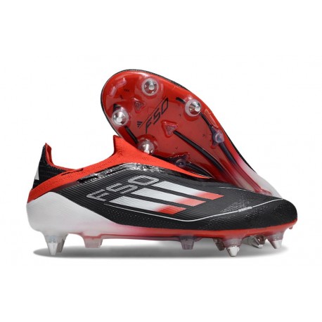 adidas F50 Elite Laceless SG Nero Rosso Bianco