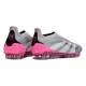 adidas Predator 25 Elite Senza Lacci FG Grigio Bianco Rosa