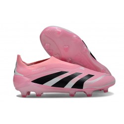 adidas Predator 25 Elite Senza Lacci FG Rosa Nero