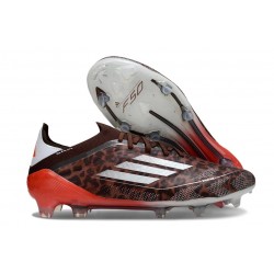 Scarpa Calcio Adidas F50 Elite Fg Uomo Leopardo Argento Rosso