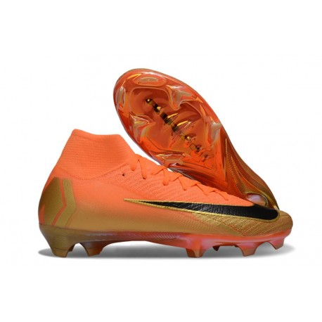 Scarpe da Calcio Nike Mercurial Superfly X Elite FG Arancione Negro Oro