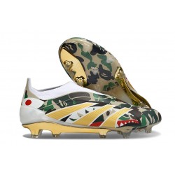 adidas Predator 25 Elite Senza Lacci FG Bianco Verde Nero Oro 