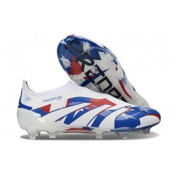 adidas Predator 25 Elite Senza Lacci FG Bianco Blu Rosso