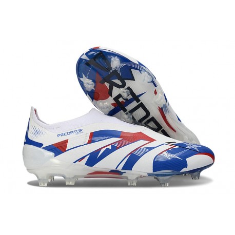 adidas Predator 25 Elite Senza Lacci FG Bianco Blu Rosso