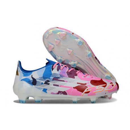 Scarpa Calcio Adidas F50 Elite Fg Uomo Bianco Rosa Blu