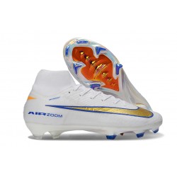 Scarpe da Calcio Nike Mercurial Superfly X Elite FG Bianco Oro Blu