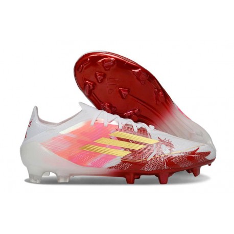Scarpa Calcio Adidas F50 Elite Fg Uomo Bianco Rosso Oro