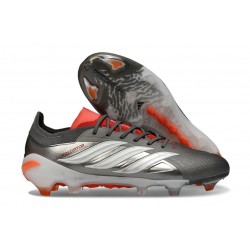 adidas Predator 26 Elite L FG Ferro Metallizzato Zero Metallico Rosso Lucido