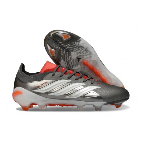 adidas Predator 26 Elite L FG Ferro Metallizzato Zero Metallico Rosso Lucido