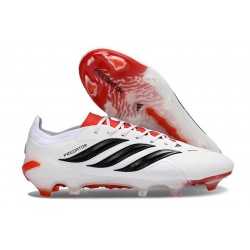 adidas Predator 26 Elite L FG Scarpa Bianco Nero Rosso