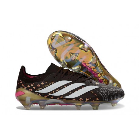 Scarpe da Calcio adidas Predator L Elite FG Nero Oro Bianco