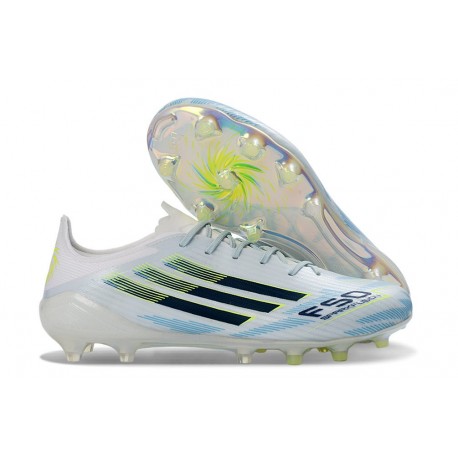 Adidas Scarpa da Calcio F50 Elite FG Bianco Blu Nero