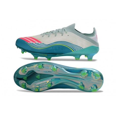 Scarpa adidas F50+ FG X Messi Ftwr Bianco Rosa Lucido Flash Acqua
