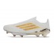 adidas Scarpe da Calcio F50 + Senza Lacci Elite FG Bianco Oro