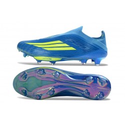 adidas F50 + Senza Lacci Elite FG X MESSI Team Blu Royal Giallo Solare Semi Blu Burst