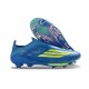 adidas F50 + Senza Lacci Elite FG X MESSI Team Blu Royal Giallo Solare Semi Blu Burst