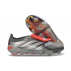 adidas Predator 26 Elite FT FG Ferro Metallizzato Zero Metallico Rosso Lucido