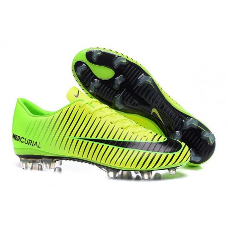 Scarpe Calcio Nuove Nike Mercurial Vapor XI FG ACC Verde Nero