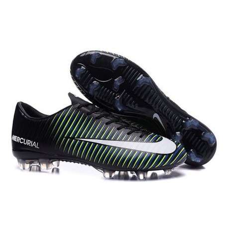 Scarpe Calcio Nuove Nike Mercurial Vapor XI FG ACC Nero Bianco Blu