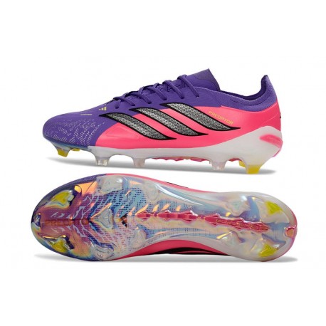 Scarpe da Calcio adidas Predator L Elite FG Viola Rosa Nero