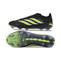 Scarpe adidas Predator Laceless Elite FG Nero Verde Lime